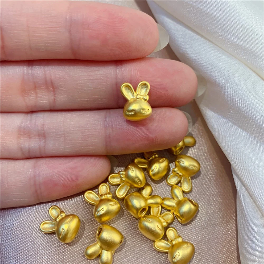 1 ADET Saf 24 K Sarı Altın Kolye 3D Sert Altın Tavşan Transferi Boncuk 0.25-0.35 g Görüntü 5