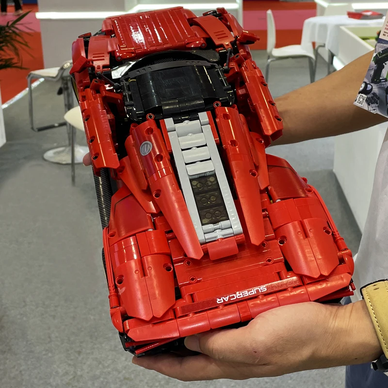 Teknik Ferraried Daytona SP3 Yarış Araç Yapı Taşı Şehir Uzaktan Kumanda Spor Araba Modeli Tuğla Oyuncaklar Çocuklar İçin MOC Görüntü 2