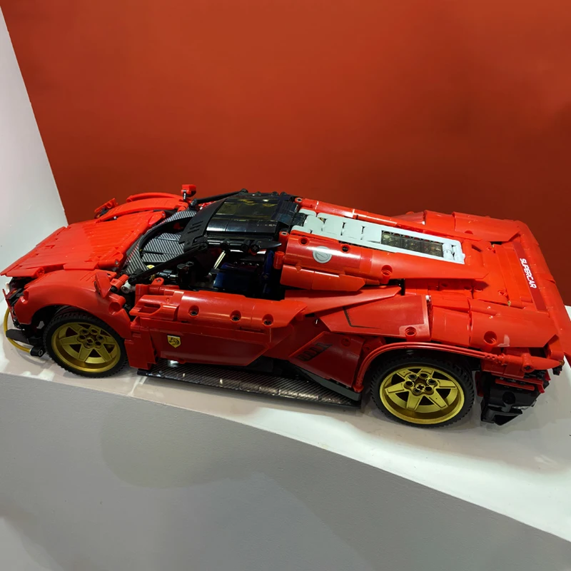 Teknik Ferraried Daytona SP3 Yarış Araç Yapı Taşı Şehir Uzaktan Kumanda Spor Araba Modeli Tuğla Oyuncaklar Çocuklar İçin MOC Görüntü 3