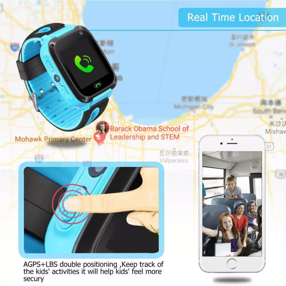 Çocuklar için akıllı saat Su Geçirmez Arama Smartwatch GPS Anti kayıp Konum İzci Çocuklar Telefon İzle Erkek Kız Hediyeler Görüntü 2