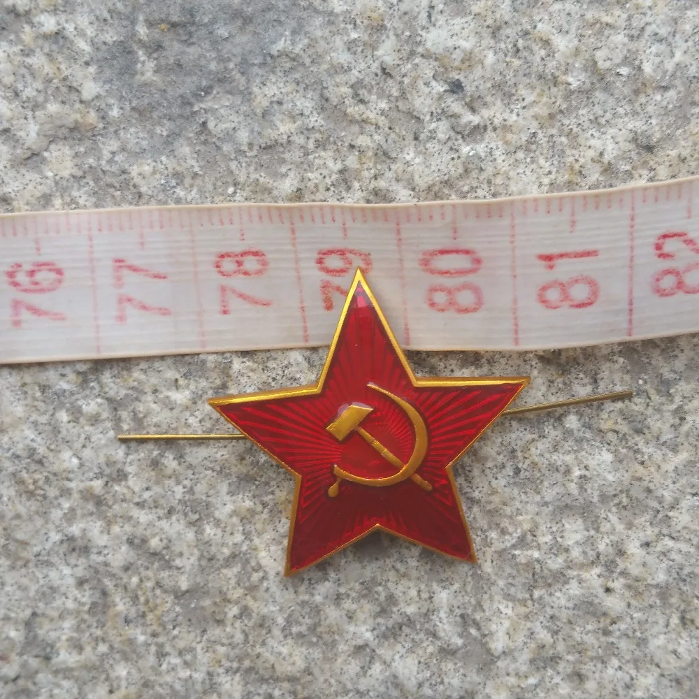 İKINCI DÜNYA savaşı WW2 Sovyet asker şapkası Şapka Rozeti Kırmızı Yıldız Balta Çoğaltma 3 cm RU101052 Görüntü 2