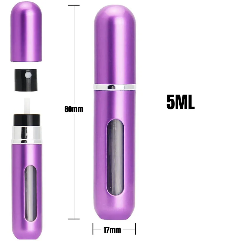 5ML Mini Şişe Doldurulabilir Parfüm Sprey Sprey Koku Pompası Boş Kozmetik Kapları Taşınabilir atomizör şişe Seyahat Açık Görüntü 5