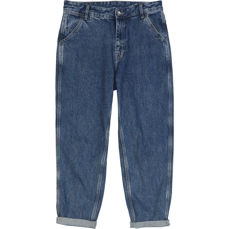 SIMWOOD 2022 Sonbahar Yeni Gevşek Konik %100 % Pamuk Ayak Bileği Uzunlukta Kot Erkekler Rahat Artı Boyutu Streetwear Denim Pantolon Görüntü 5