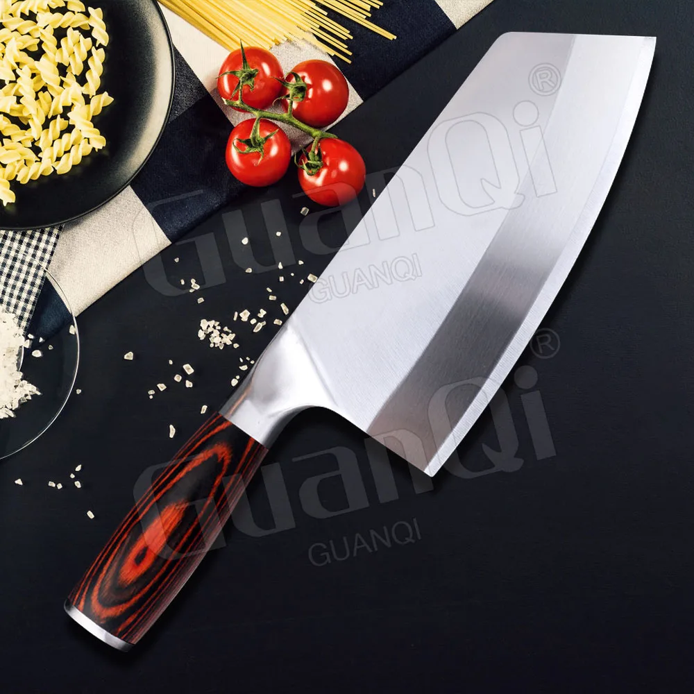 8 inç Paslanmaz Çelik Doğrama Cleaver Bıçak Şam Lazer Desen Et Balık Sebze Dilimleme Bıçağı Süper Keskin Bıçak Görüntü 2