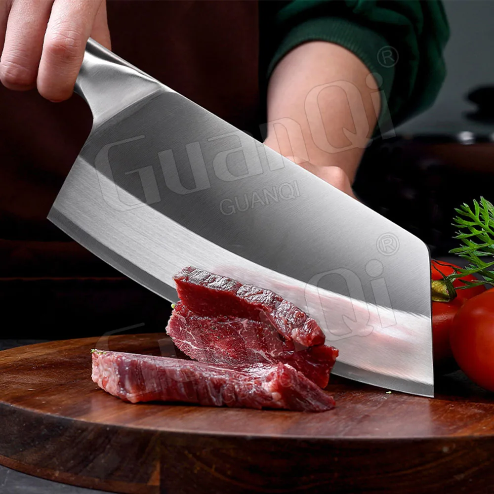 8 inç Paslanmaz Çelik Doğrama Cleaver Bıçak Şam Lazer Desen Et Balık Sebze Dilimleme Bıçağı Süper Keskin Bıçak Görüntü 5
