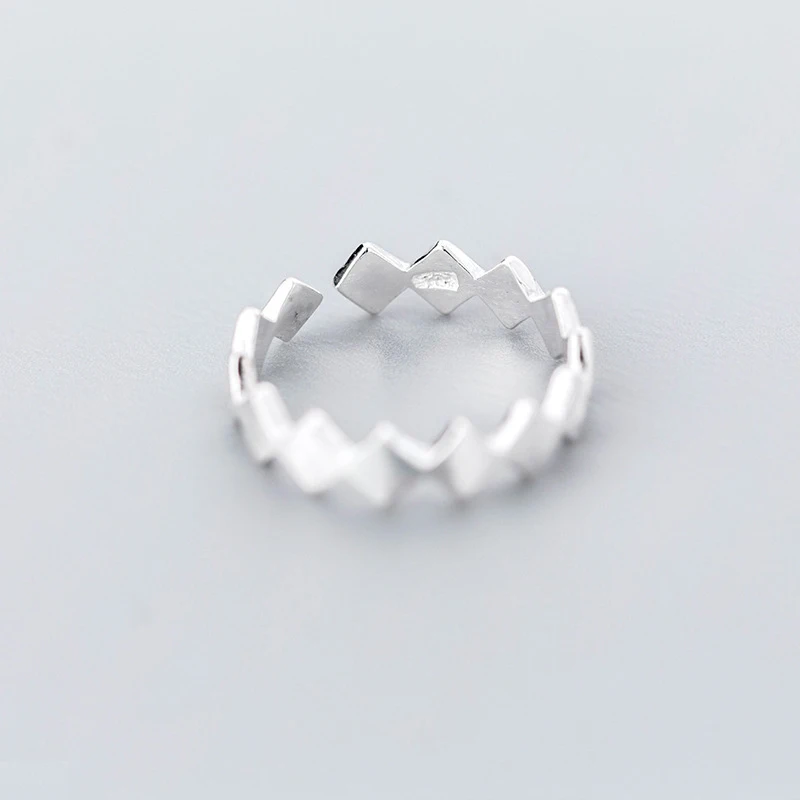 INZATT Gerçek 925 Ayar Gümüş Geometrik Ayarlanabilir Yüzük Büyüleyici Kadınlar İçin Trendy Güzel Takı Minimalist Aksesuarları Görüntü 4