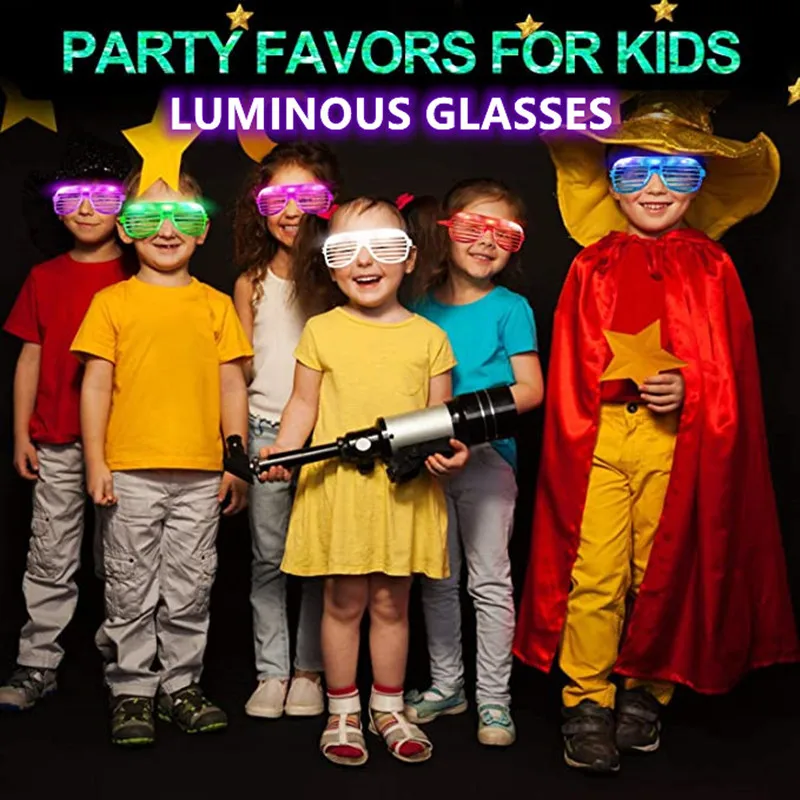 Aydınlık Gözlük Moda Kepenkleri Şekli Yanıp Sönen LED Gözlük Cadılar Bayramı Partisi Parlayan Gözlük Festivali Kostümleri Parti Malzemeleri Görüntü 4