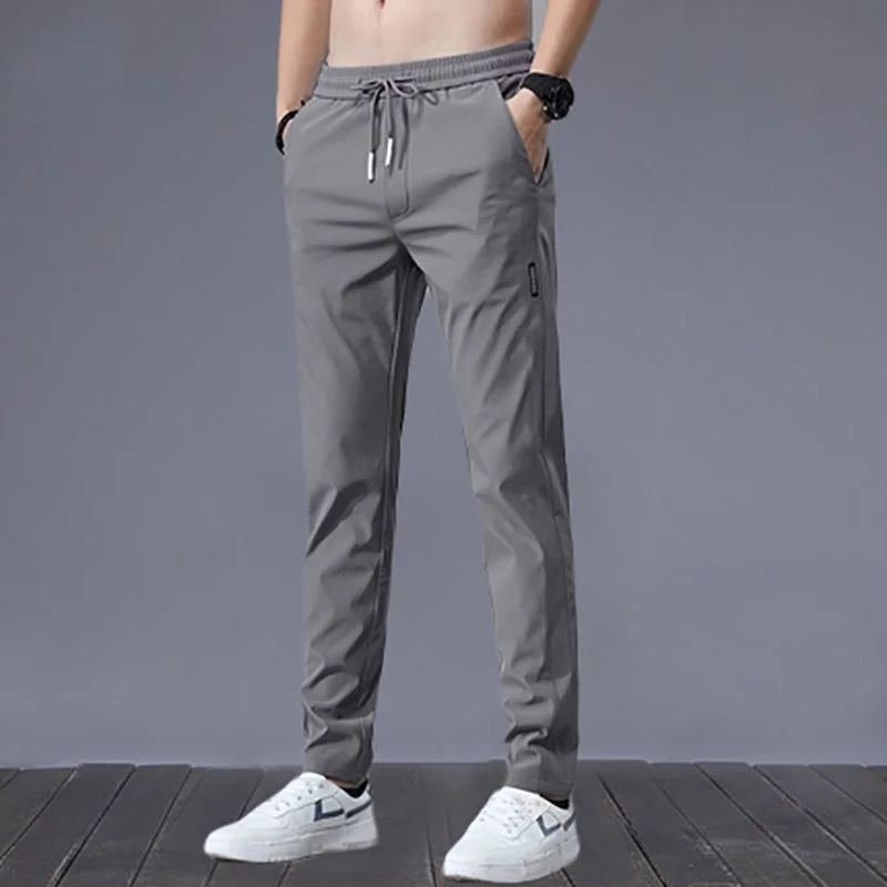 2022 Sıcak gündelik erkek pantolonları Chinos Elastik Pamuk Seluar Uzun Pantolon Haki Siyah Pantolon Erkekler için Görüntü 1