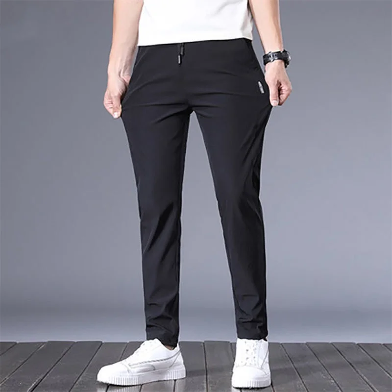 2022 Sıcak gündelik erkek pantolonları Chinos Elastik Pamuk Seluar Uzun Pantolon Haki Siyah Pantolon Erkekler için Görüntü 5