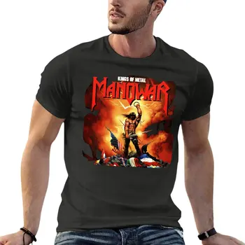Kralları Metal Manowar Kapak Ağır Metal Grubu Büyük Boy T Shirt Markalı Erkek Giysileri Kısa Kollu Streetwear Büyük Boy Üstleri Tee 1
