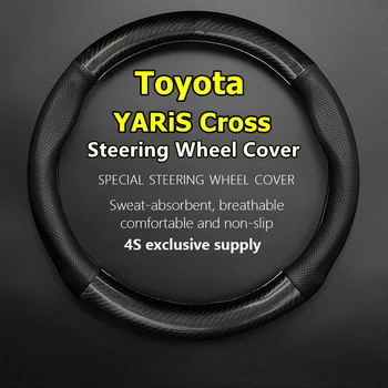 Toyota YARiS için Çapraz direksiyon kılıfı Karbon Deri 2020 Premiere Z Macera Zarif Hibrid Dinamik 2021 GR Spor 2022 1
