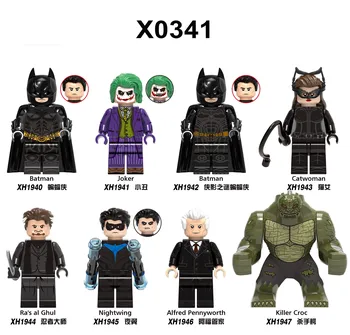 8 adet / takım Mini Yapı Taşları Batman Catwoman Jaker Katil Croc Nightwing Tuğla Aksiyon Figürleri Çocuk Oyuncakları Hediyeler 4~8cm 1