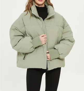 2022 Kadın Moda Parkas Kalın Sıcak Gevşek kapitone ceket Ceket Vintage Uzun Kollu Cepler Kadın Giyim Chic Tops 1