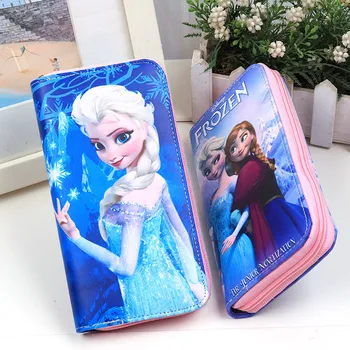 Disney Karikatür Çanta pu Sikke Prenses Elsa Anna Uzun kadın Cüzdan kızlar Ödül Hediye çocuk Noel hediyesi mickey Debriyaj 1