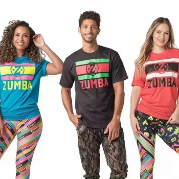 Zumba Giyim Yeni Ucuz kadın yoga kıyafeti Aerobik Koşu Giyim fitness giysileri Kısa Kollu zumba Giyim T-shirt erkek Spor Üstleri 1