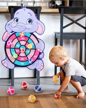 Montessori Çocuk Karikatür Hayvan Dart tahtası Yapışkan Top Tavşan Aile İnteraktif eğitici oyuncak noel hediyesi 1