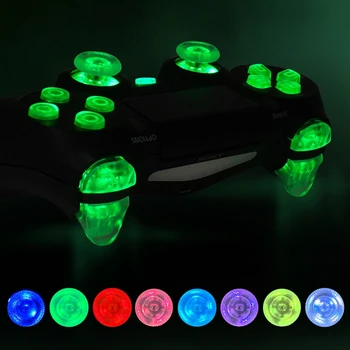 Çok Renkli D-Pad Thumstick Yüz Düğmesi DTF LED Kiti için 8 Renk PS4 Denetleyici Oyun Kolu Onarım Parçaları Aksesuarları H8WD 1