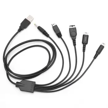 Sıcak Satış USB şarj aleti Kablosu Çok fonksiyonlu 5 in 1 USB şarj aleti kablosu Değiştirme Fit Nintendo YENİ 3DS XL NDSLite NDSİ LL 1