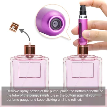 5ML Mini Şişe Doldurulabilir Parfüm Sprey Sprey Koku Pompası Boş Kozmetik Kapları Taşınabilir atomizör şişe Seyahat Açık