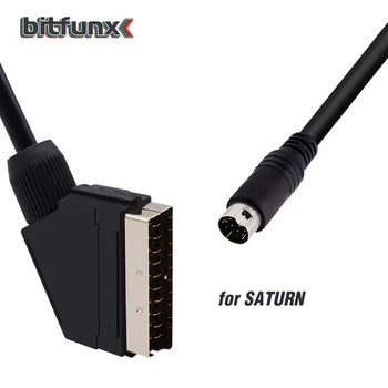 Bitfunx Yüksek Kaliteli SCART Kablosu SEGA Saturn 1.8 m 10-PİN koruyucu Kalay folyo Euro Standart 1
