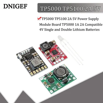 DNIGEF TP5000 TP5100 2A 5V Güç Kaynağı Modülü Kurulu TP5000 1A 2A ile Uyumlu 4.2 V 8.4 V Tek ve Çift Lityum Piller 1
