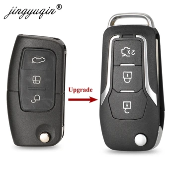 jingyuqin 3 Düğme Modifiye Çevirme Katlanır Uzaktan Araba Anahtarı Kabuk ford kılıfı Odak 2 3 Mondeo Fiesta Kontrol anahtar Fob Vaka 1