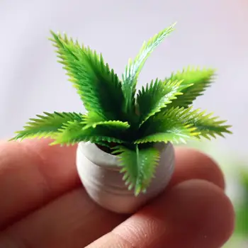 Mini Yeşil Bitki Ağacı Saksı Bebek Evi Minyatür Mobilya Ev Dekor Çocuk Oyuncak Çiçek Saksıları Sahte Simülasyon Bitkiler 1