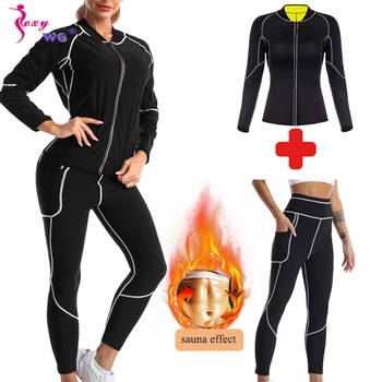 SEXYWG Bel Eğitmen Sauna Takım Elbise Kadın Shapewear eşofman Vücut Şekillendirici Zayıflama Gömlek Kilo Kaybı Spor Bluz 1