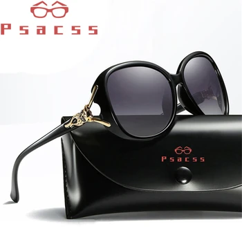Psacss 2019 Büyük Oval Polarize Güneş Gözlüğü Kadın UV400 Yüksek Kaliteli Büyük Boy kadın Vintage güneş gözlüğü Oculos De Sol Feminino 1
