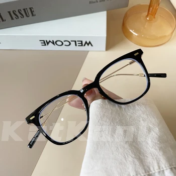KatKanı erkek ve kadın Anti-Blu-Ray Kare Gözlük Çerçevesi Ultra Hafif Retro TR90 Moda Optik Reçete Gözlük Çerçevesi 1