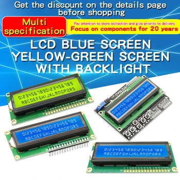 1 ADET LCD1602 Modülü Mavi Ekran Sarı Yeşil Ekran arkadan aydınlatmalı LCD ekran 3.3 V 5V LCD IIC/I2C Arayüzü Arduino için 1