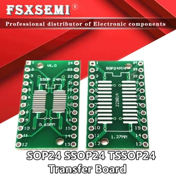10 adet SOP24 SSOP24 TSSOP24 to DIP24 PCB Pinboard SMD DIP 0.65 mm / 1.27 mm için 2.54 mm DIP Pin Pitch PCB kartı Transfer Kartı 1