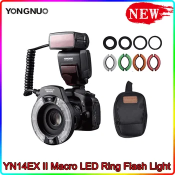 Yongnuo YN14EX II TTL LED Makro halka flaş ışığı Çift Lamba Makro Flaş Canon 5D4 1DX2 5Dsr 750D 6d2 DSLR Kamera 1