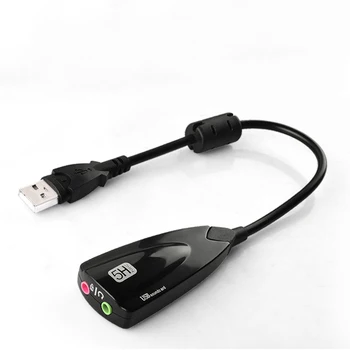 Sıcak Anlaşma Dizüstü Harici USB 2.0 Sanal 7.1 Kanal Surround Ses Kartı w / 12 CH Ekolayzır, USB 3.5 mm Stereo Ses Mikrofon
