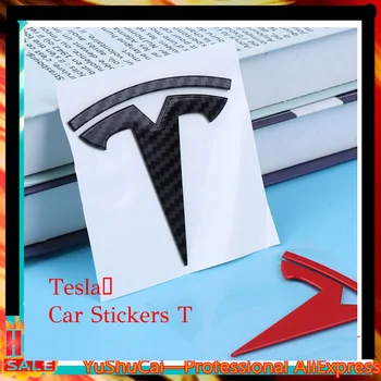 1 Adet İçin Uygun Tesla araba logosu T şeklinde Kapak Etiket Arka Kuyruk Logosu Araba Kuyruk Sticker Orijinal ABS
