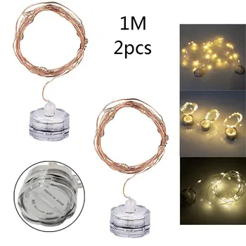 Su geçirmez 1 M / 2 M / 3 M LED yaprak garland pil bakır LED peri mum yıldızlı şerit ışık noel düğün dekorasyon parti 1