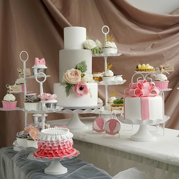 Metal Demir Kek Cupcake Standı Tatlı Masa pasta tepsisi Süslemeleri düğün Doğum Günü Partisi Dekorasyon Kek Ev Aksesuarları 1