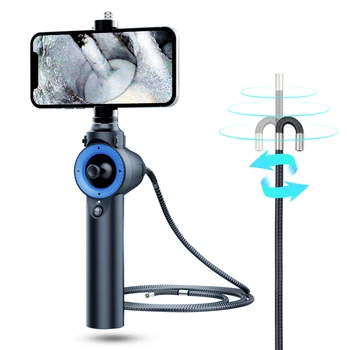 HD 6MM Endoskop Kamera 360 Derece Direksiyon Endüstriyel boroskop endoskop Araba Muayene Kamera İle 8 LED iPhone Android için 1