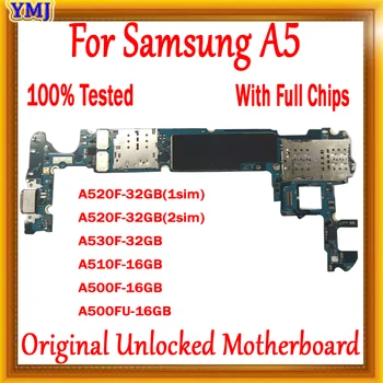 Tam cips ile Samsung Galaxy A5 A520F A510F A530F A500FU Anakart, hiçbir KİMLİK Hesabı mantık kurulu Ücretsiz Kargo iyi test 1