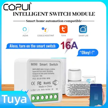 CORUI 16A Tuya Wifi Mini Akıllı Anahtarı Tek Modlu Tek WiFi DIY Anahtarları SmartLife App Zamanlayıcı Modülü Desteği Alexa Google Ev 1