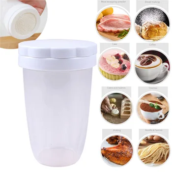 Plastik El Toz Shaker Örgü Un Cıvata Elek Manuel Şeker Buzlanma Shaker Pişirme Shaker Elek DIY Mutfak Aracı 1