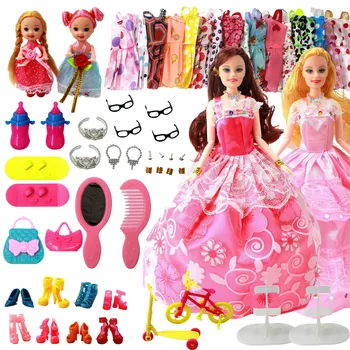 Prenses Bebek Moda Parti düğün elbisesi BJD Bebek Hareketli Ortak Vücut Klasik Oyuncaklar Barbie Kızlar için En İyi Hediye DIY Aksesuarları 1