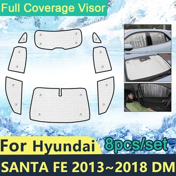 Tam Kapakları Güneş Şemsiyeleri Hyundai Santa Fe DM 2013~2017 Araba Aksesuarları Güneş Koruma Ön Camları Yan Pencere Siperliği 2014 2016 1