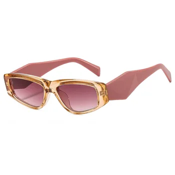 2022 Moda Düzensiz Kedi Gözü Kadın Güneş Gözlüğü Retro Marka Tasarım Bayanlar Gözlük Vintage Poligon Çerçeve Shades UV400 güneş gözlüğü 1