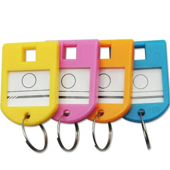 50 Adet Renkli Plastik Bagaj KİMLİK Çantası Etiket Anahtar Etiketleri Anahtarlık aksesuarları erkekler anahtarlık Yaratıcı Kızlar Anahtarlık 1