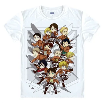 Titan T shirt Shingeki Hiçbir Kyojin Mikasa Levi Cosplay T-shirt Titan Kostümleri Erkekler Kadınlar Yaz Tees Tops Yeni 1