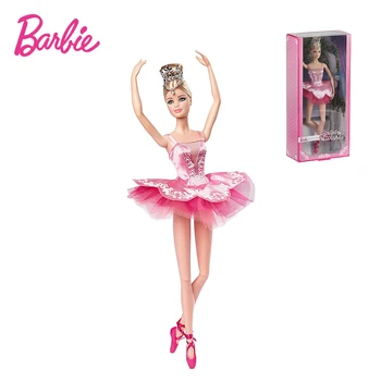 Barbie Orijinal 12İN İmza Bale Dilek oyuncak bebekler Giyen Pembe Tutu Pointe Ayakkabı Aksesuarları Bebek Kız Tatil Hediye GHT41 1