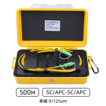 Ücretsiz kargo SC / APC-SC/APC OTDR Ölü Bölge Eliminator, Fiber Yüzükler 500 M Fiber Optik OTDR Lansmanı Kablo Kutusu 1 Km 2 Km SM 1310 / 1550nm 1