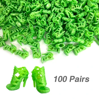 NK Toptan 100 çift/takım moda ayakkabılar Yeşil Topuklu Modern Parti Sandalet barbie bebek Aksesuarları Giyinme DIY Oyuncak 1