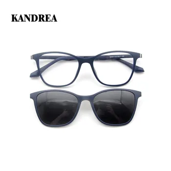 KANDREA TR90 mıknatıslı klips Güneş Gözlüğü üzerinde Çift Amaçlı Klipler güneş gözlüğü Kare Lens Erkek Kadın Gözlük Sürüş Polarize Gözlük